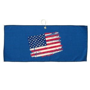 Distressed American US Flag Large Microfiber Waffle Golf Towel