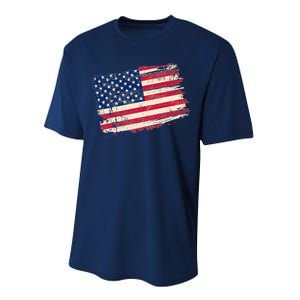 Distressed American US Flag Performance Sprint T-Shirt