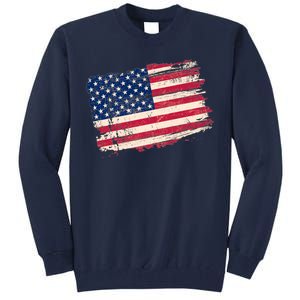 Distressed American US Flag Tall Sweatshirt