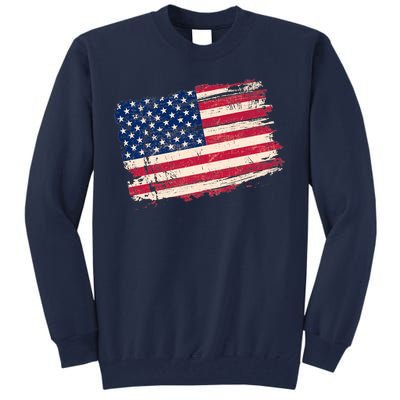 Distressed American US Flag Tall Sweatshirt