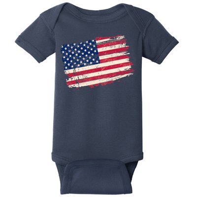 Distressed American US Flag Baby Bodysuit