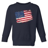 Distressed American US Flag Toddler Sweatshirt