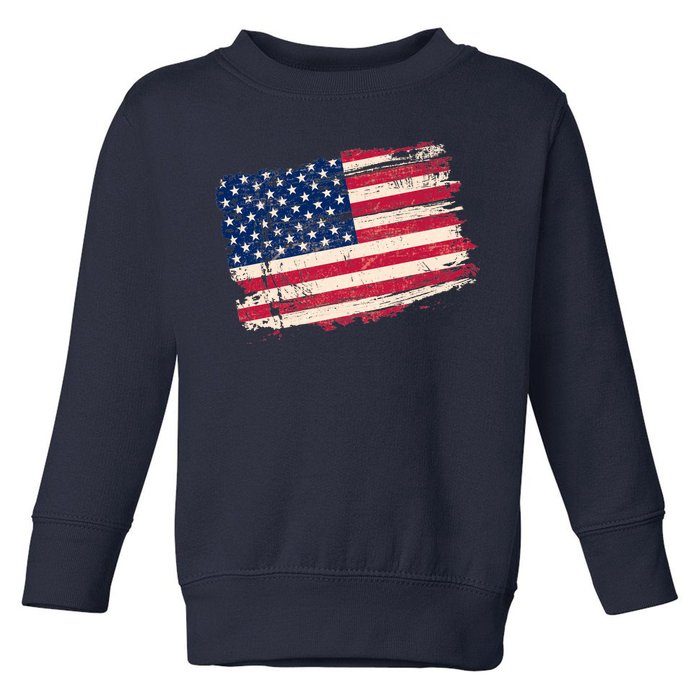 Distressed American US Flag Toddler Sweatshirt