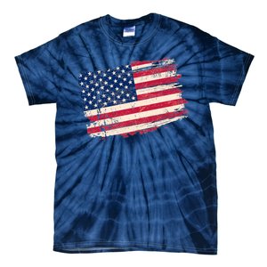 Distressed American US Flag Tie-Dye T-Shirt