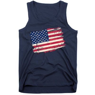 Distressed American US Flag Tank Top