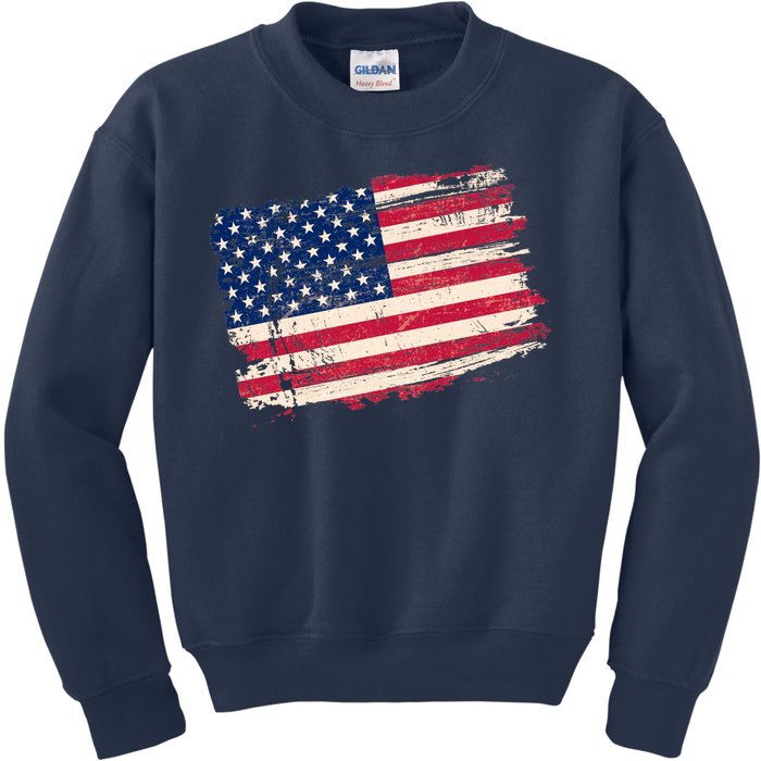 Distressed American US Flag Kids Sweatshirt