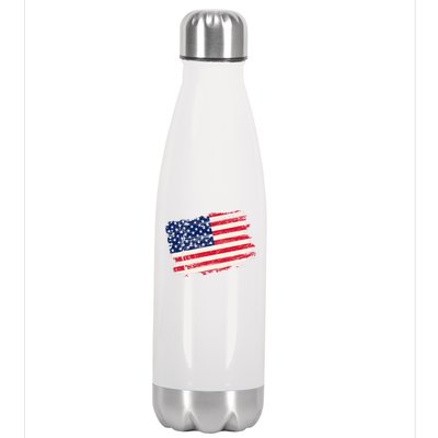 Distressed American US Flag Stainless Steel Insulated Water Bottle