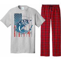 Distressed American USA Flag Bass Fishing Pajama Set