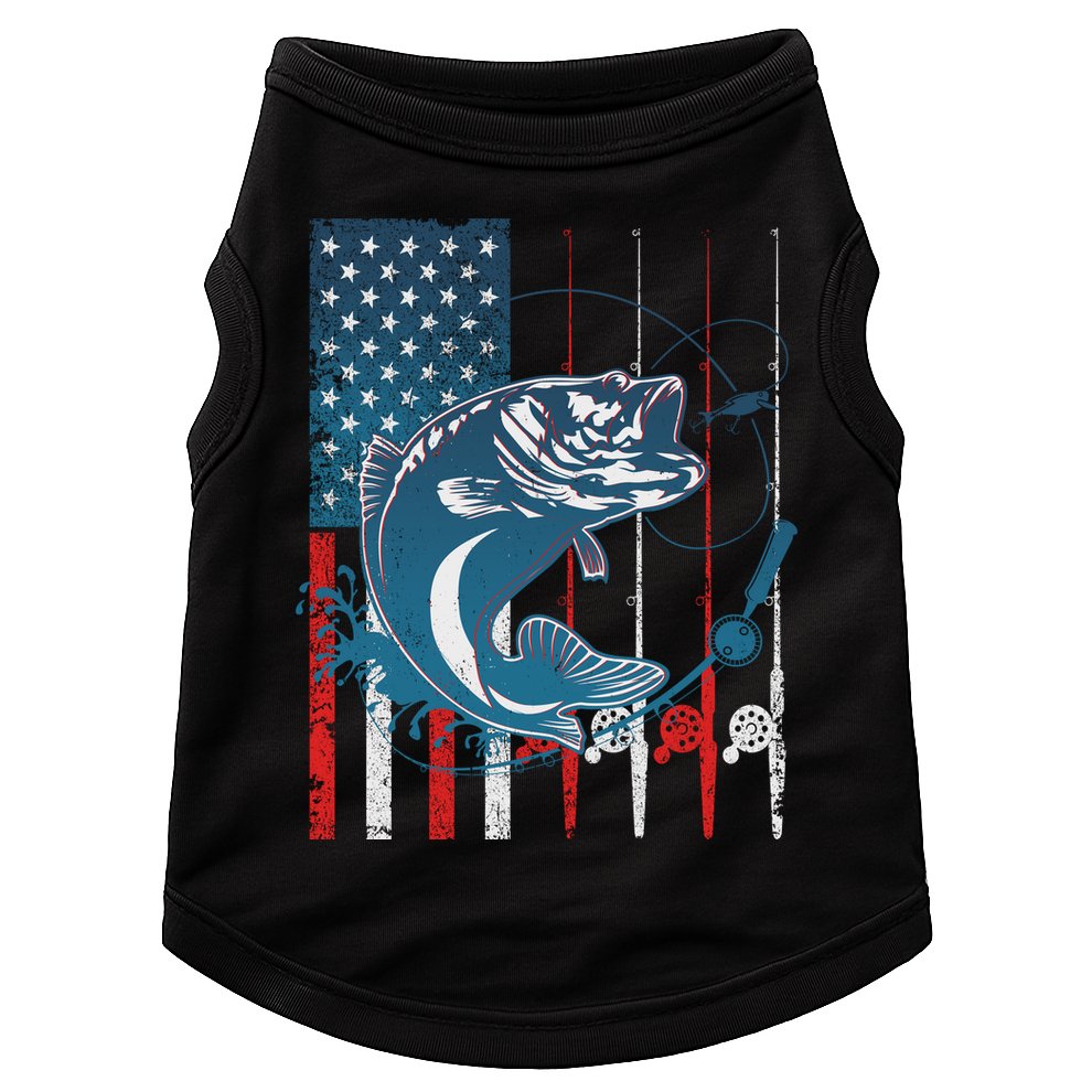 Distressed American USA Flag Bass Fishing Doggie Tank