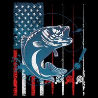 Distressed American USA Flag Bass Fishing Cooling Performance Crew T-Shirt