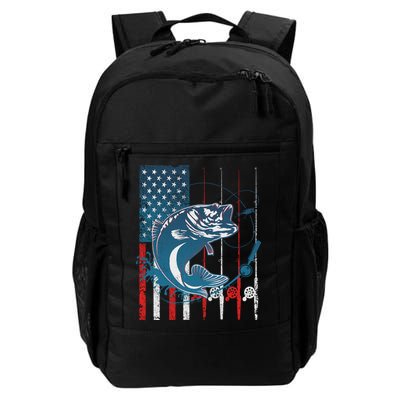 Distressed American USA Flag Bass Fishing Backpack