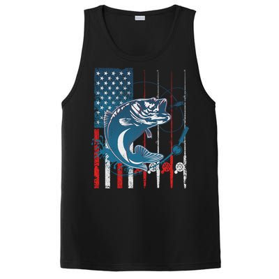 Distressed American USA Flag Bass Fishing PosiCharge Competitor Tank