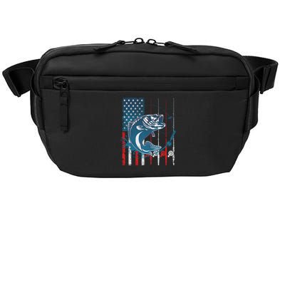 Distressed American USA Flag Bass Fishing Crossbody Pack