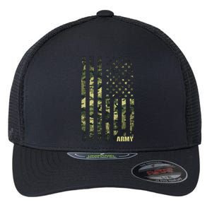 Distressed Army USA Flag Flexfit Unipanel Trucker Cap