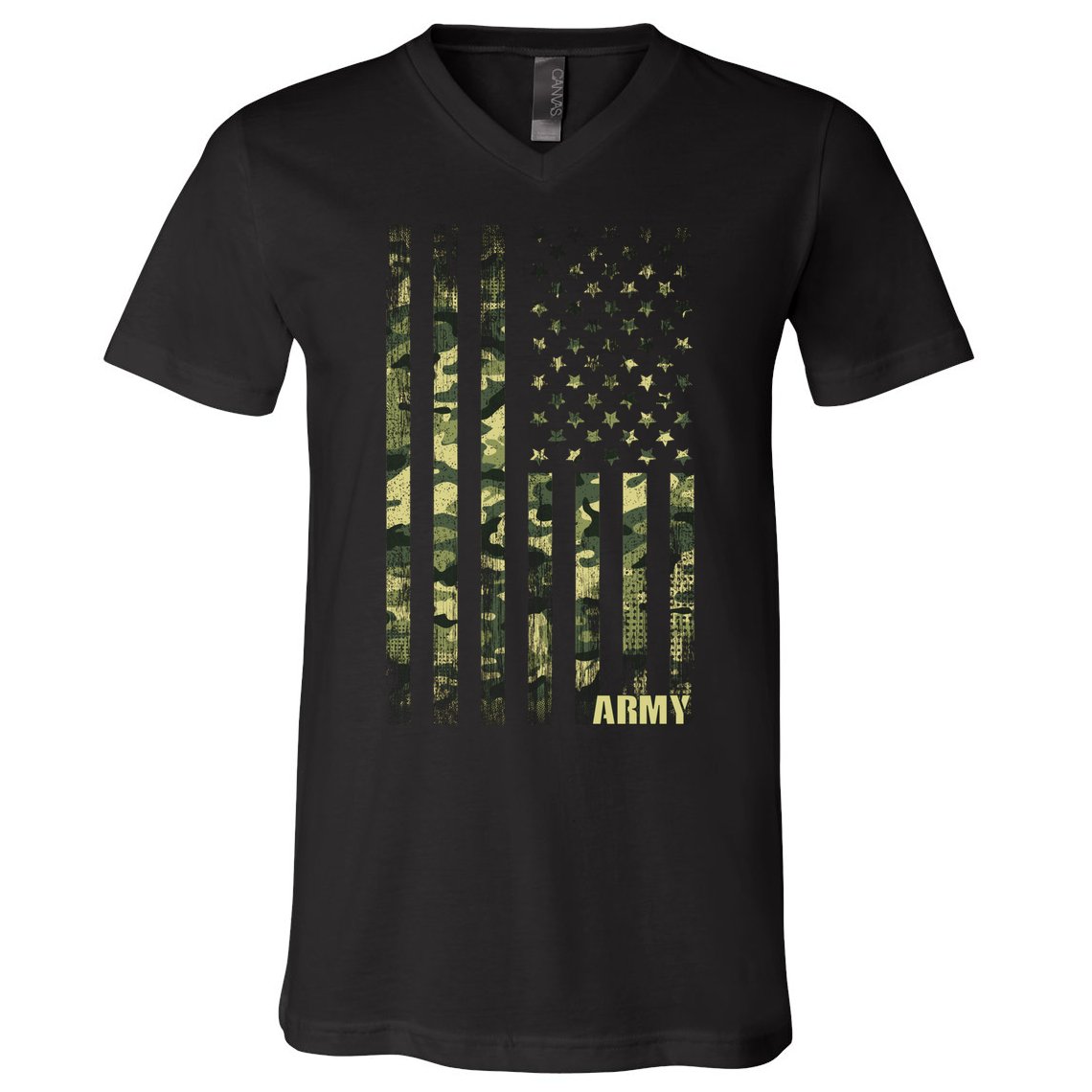 Distressed Army USA Flag V-Neck T-Shirt