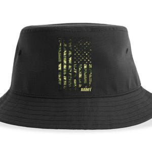 Distressed Army USA Flag Sustainable Bucket Hat