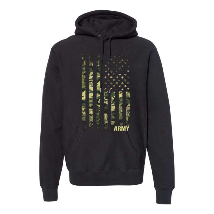 Distressed Army USA Flag Premium Hoodie