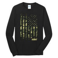 Distressed Army USA Flag Tall Long Sleeve T-Shirt