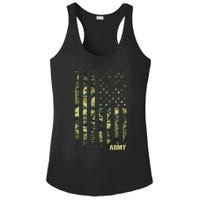 Distressed Army USA Flag Ladies PosiCharge Competitor Racerback Tank