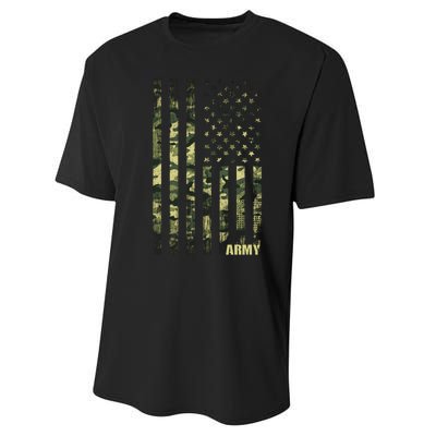 Distressed Army USA Flag Performance Sprint T-Shirt