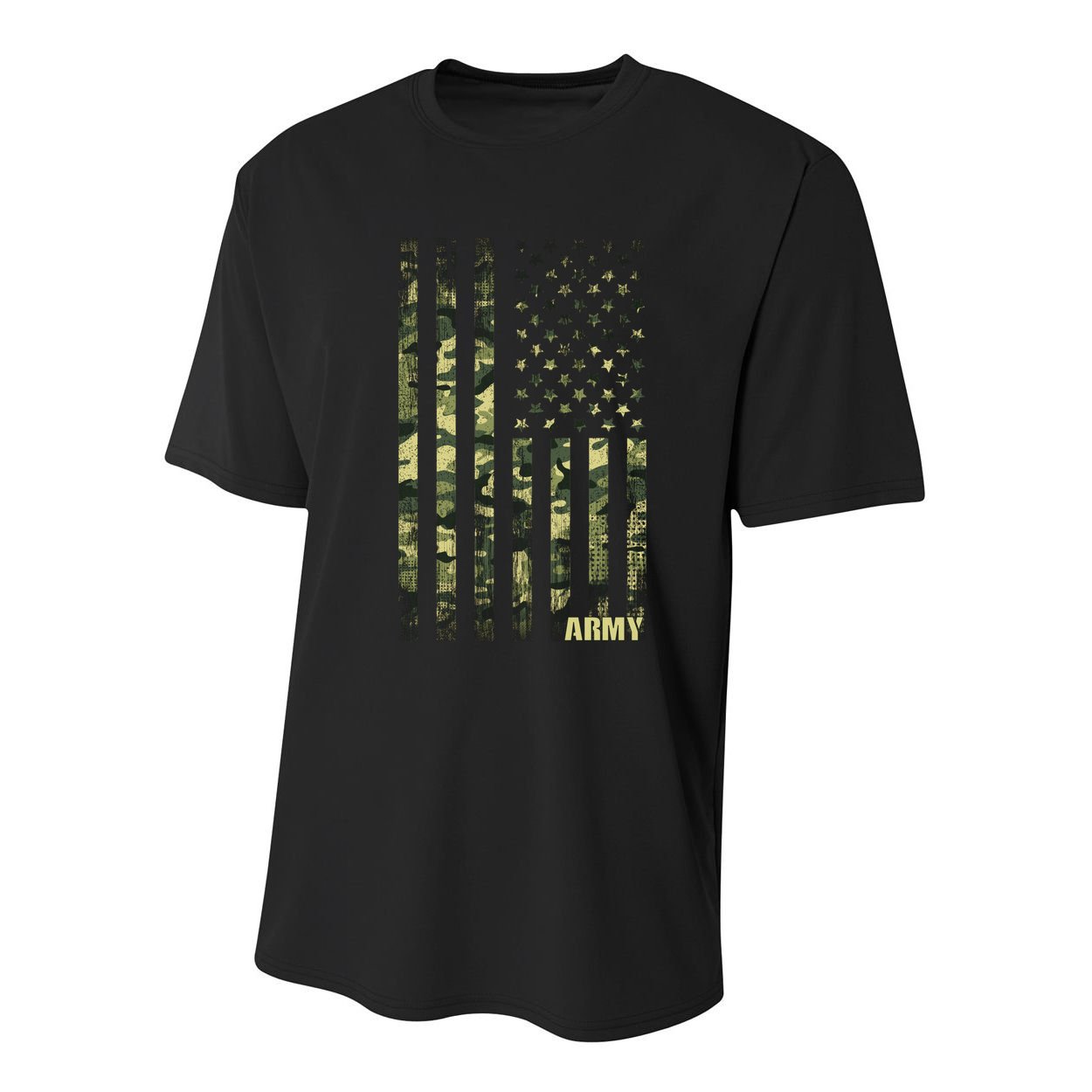 Distressed Army USA Flag Youth Performance Sprint T-Shirt