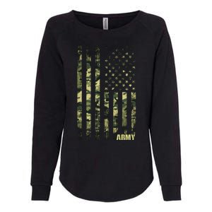 Distressed Army USA Flag Womens California Wash Sweatshirt