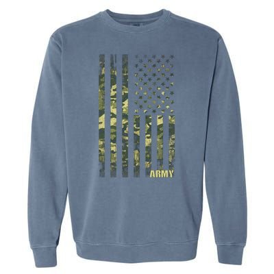 Distressed Army USA Flag Garment-Dyed Sweatshirt