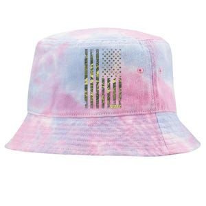 Distressed Army USA Flag Tie-Dyed Bucket Hat