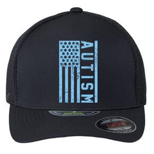 Distressed Autism Flag Flexfit Unipanel Trucker Cap