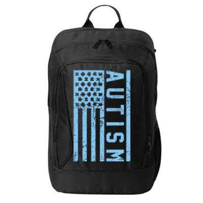 Distressed Autism Flag City Backpack