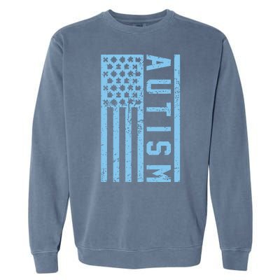 Distressed Autism Flag Garment-Dyed Sweatshirt