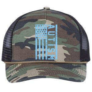 Distressed Autism Flag Retro Rope Trucker Hat Cap