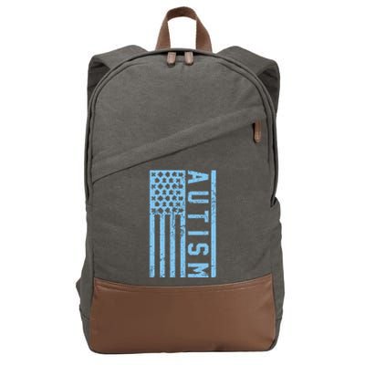 Distressed Autism Flag Cotton Canvas Backpack