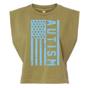 Distressed Autism Flag Garment-Dyed Women's Muscle Tee