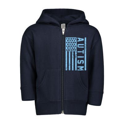 Distressed Autism Flag Toddler Zip Fleece Hoodie