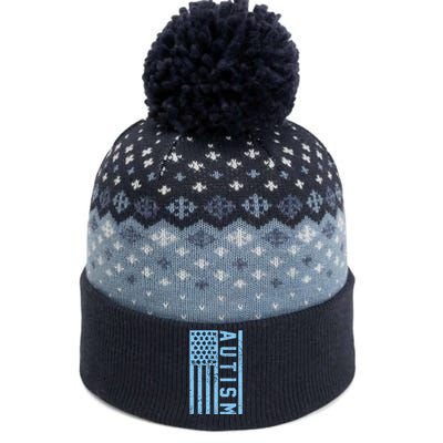 Distressed Autism Flag The Baniff Cuffed Pom Beanie