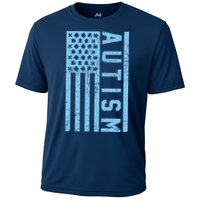 Distressed Autism Flag Cooling Performance Crew T-Shirt