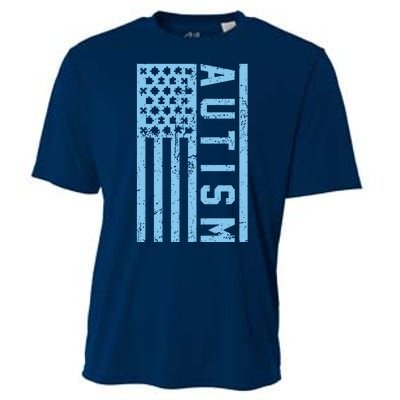 Distressed Autism Flag Cooling Performance Crew T-Shirt