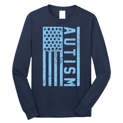 Distressed Autism Flag Long Sleeve Shirt