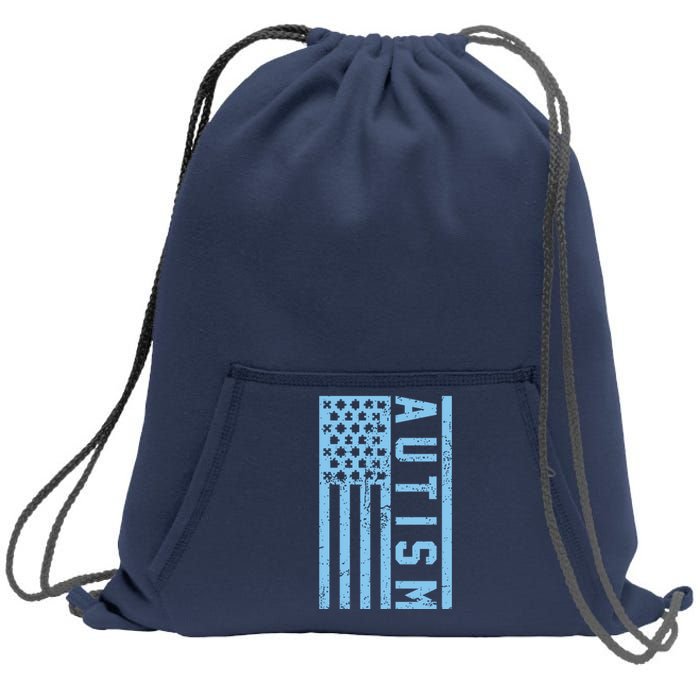 Distressed Autism Flag Sweatshirt Cinch Pack Bag