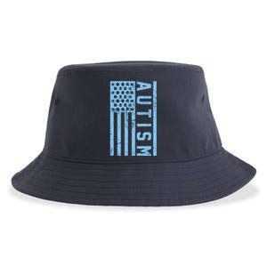 Distressed Autism Flag Sustainable Bucket Hat