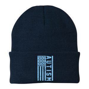 Distressed Autism Flag Knit Cap Winter Beanie