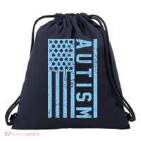 Distressed Autism Flag Drawstring Bag