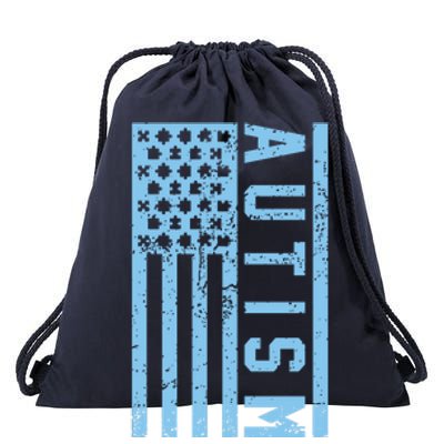 Distressed Autism Flag Drawstring Bag