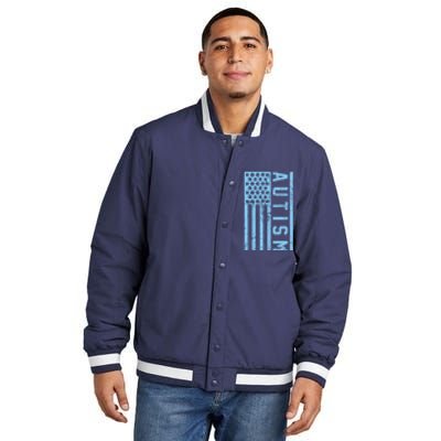 Distressed Autism Flag Insulated Varsity Jacket