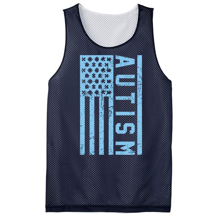 Distressed Autism Flag Mesh Reversible Basketball Jersey Tank