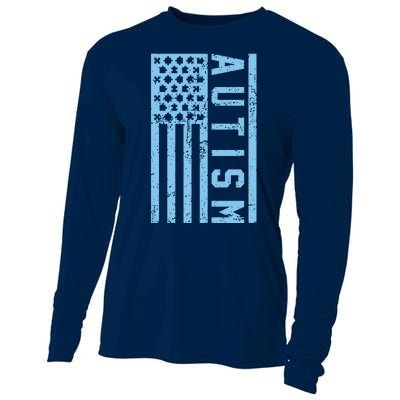 Distressed Autism Flag Cooling Performance Long Sleeve Crew