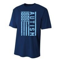 Distressed Autism Flag Performance Sprint T-Shirt