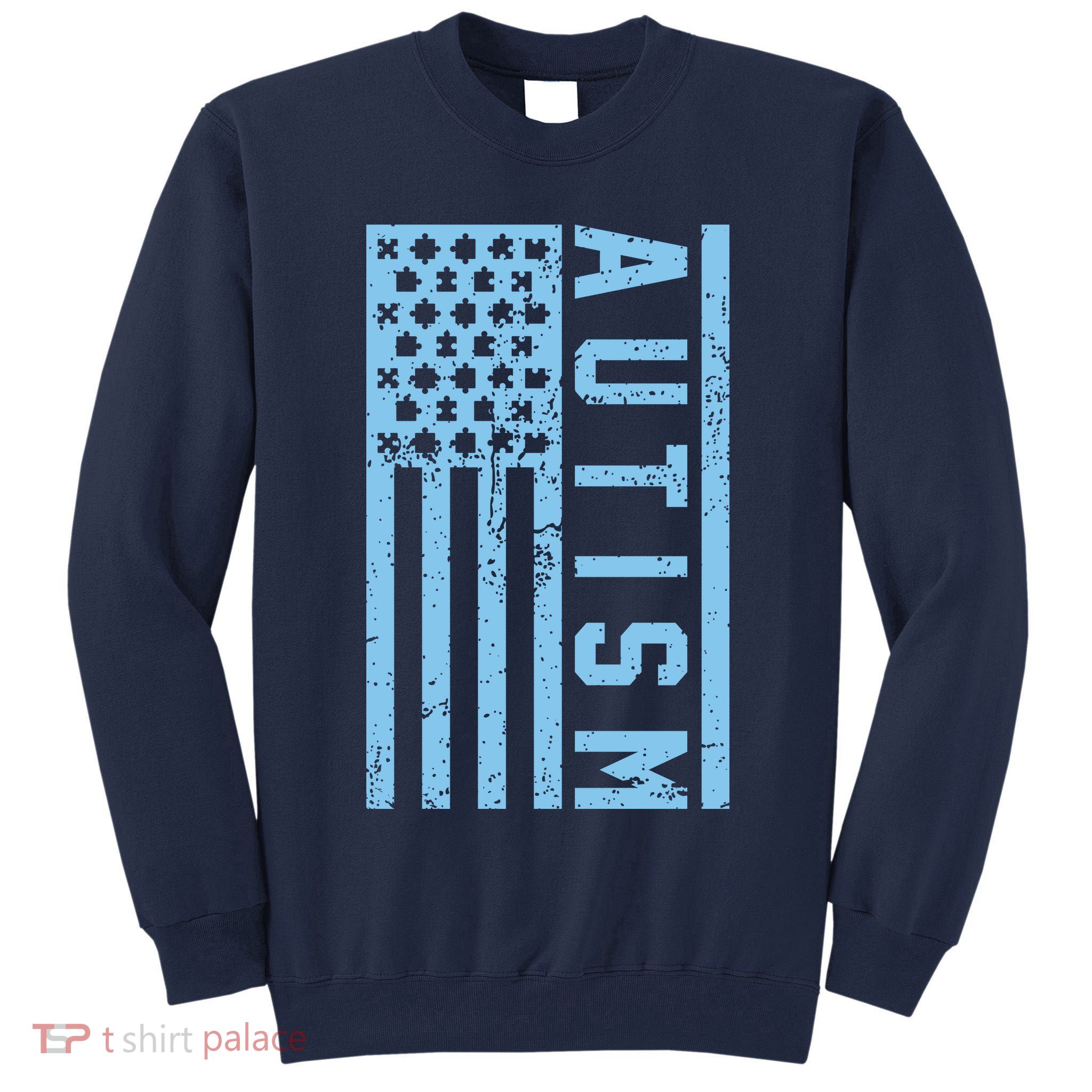 Distressed Autism Flag Tall Sweatshirt