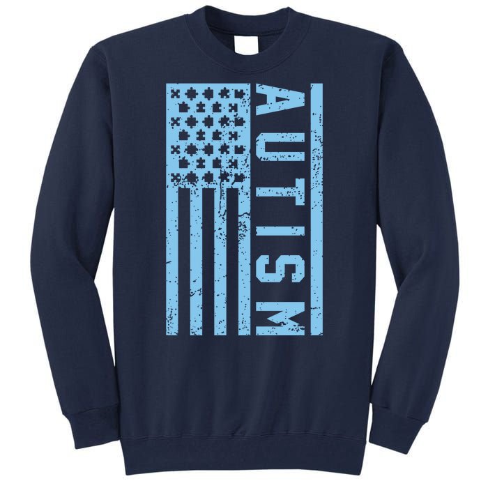 Distressed Autism Flag Tall Sweatshirt